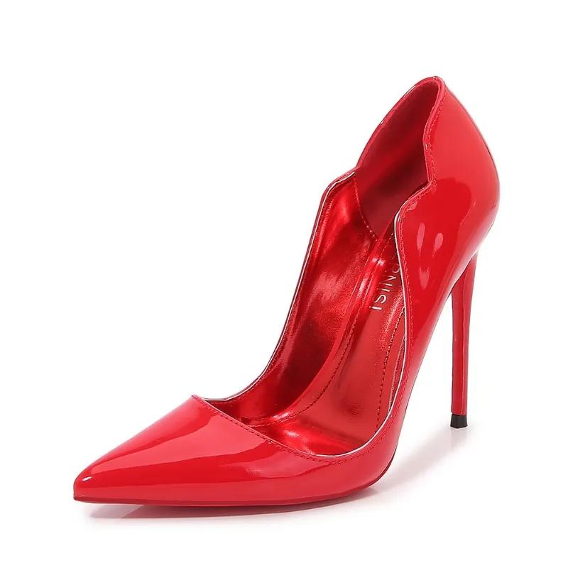 European American Nightclub Cross Dressing Ball High Heels Women Slim Heels Black Pointed Toe French Women's Sexy Singles Shoes