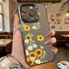 Watercolor Sunflowers Daisies Hard Phone Case for Iphone 16 15 14 13 12 11 Pro Max Mini Shockproof Anti-Scratch Protective Cover