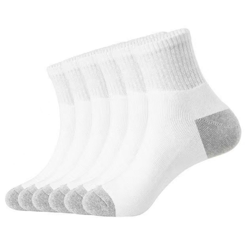5 Pairs Of Socks Men'S Medium Tube Sweat-Absorbing And Deodorant Sports Socks Low-Top Shallow Mouth Four-Season Men'S Socks