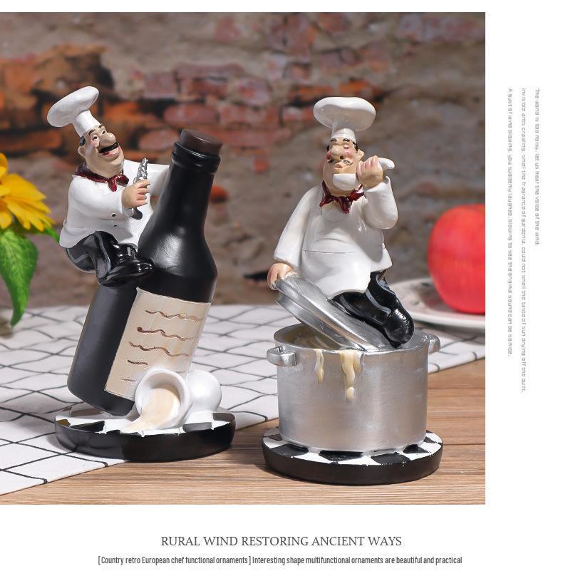 Rustic Country Chef Potato, Bread & Wine Table Ornaments