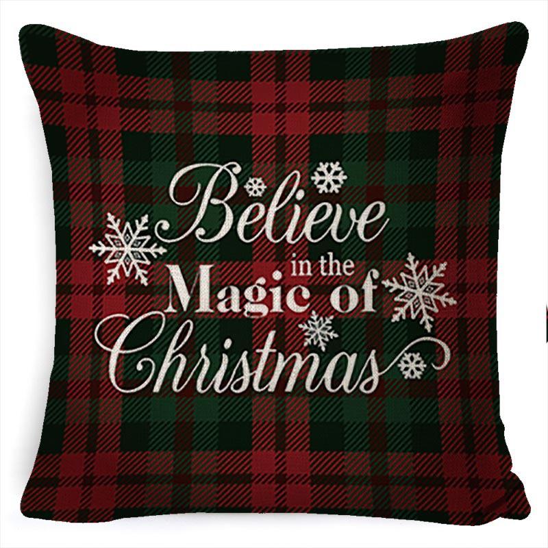 New Christmas Pillowcase Cushion Car Waist Protector Bedside Pillowcase Christmas Linen Pillowcase