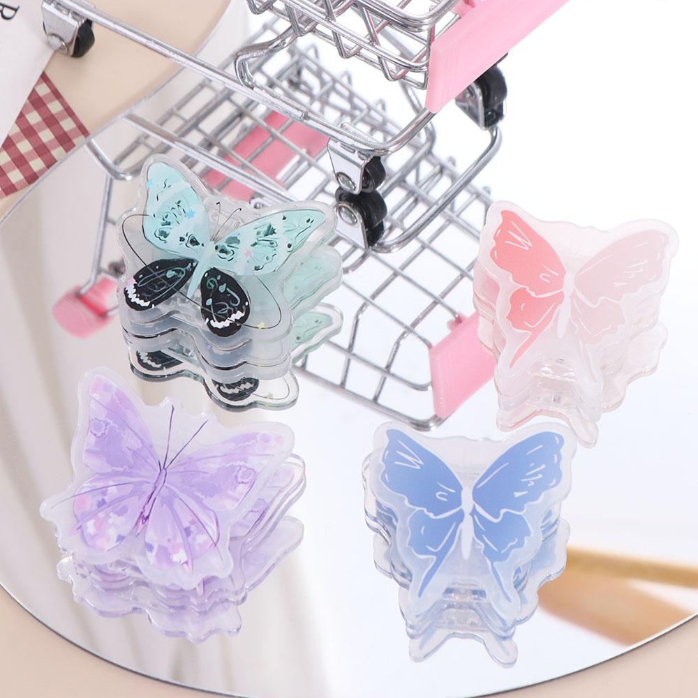Gradient Butterfly Acrylic Paper Clip Y2k Cartoon Memo Clip Cute PP Clip Desk Organizer