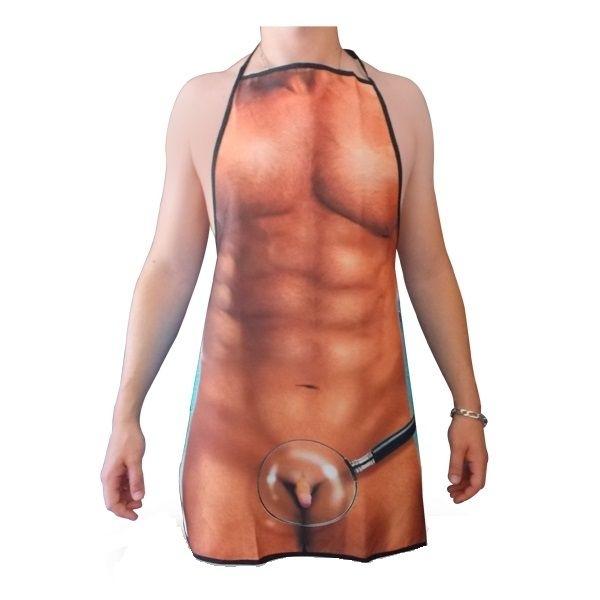 Humorous Apron Funny and Fun Muscular Man and Small Zizi