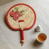 Creative Ancient-Style Hand-Cranked Fan Embroidered Traditional Handmade Fan Decorative Cattail Fan Summer