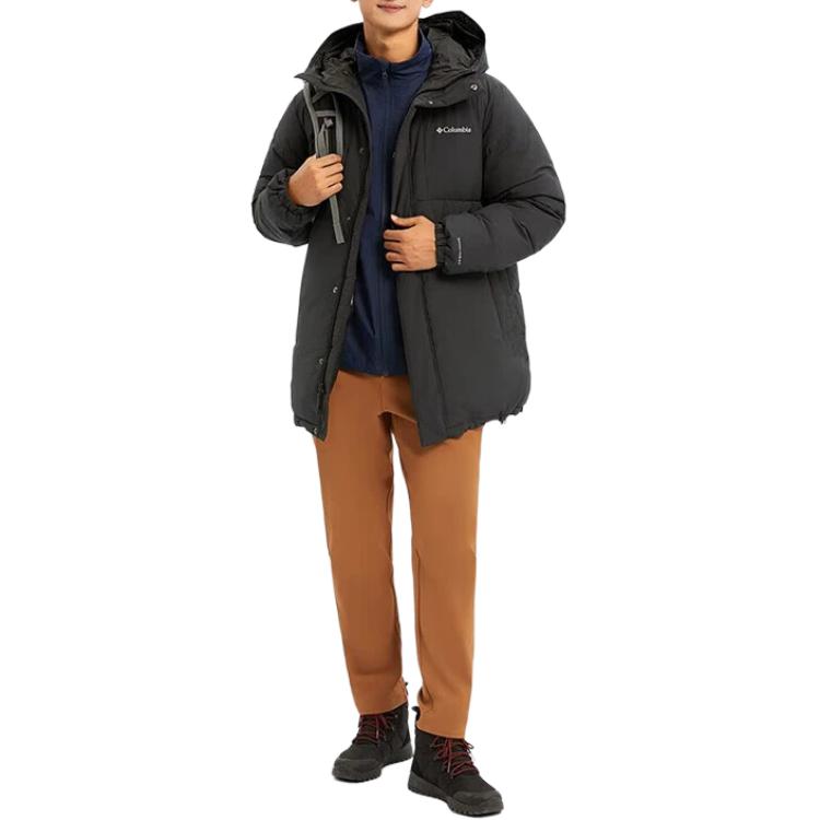 Columbia City Outdoor Series Casual Comfortable Warm Hooded Down Jacket Men Jackets Black WE7624-010