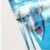 great white shark leaps out of the water polyester microfiber beach towel is highly absorbent, suitable for swimming and beach