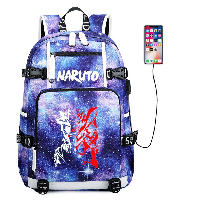 Naruto Anime Backpack Uchiha Itachi Naruto Kakashi Double Shoulder Bag School Travel Daypack for Men Women