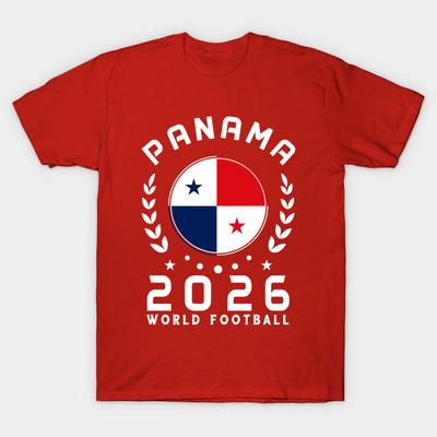 Men Black Print T-shirt World Cup 2026 Panama Football Fan Panamanian Supporter No-Cut Transfer Paper Print Cotton Tshirt