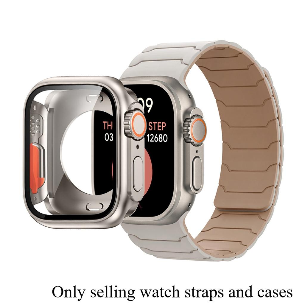 Case+Band For Apple Watch 41 40 44 45 42 46mm Magnetic Strap Screen Protector For Iwatch Series 11 10 987 SE 654 Change To Ultra