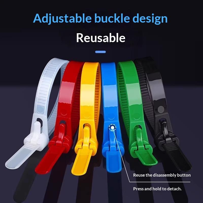 100 Peças Reutilizáveis Auto-Travantes de Plástico Nylon Abraçadeiras de Cabo Nó Deslizante Organizador de Cabos Tira de Travamento para Organizar Cabos Zip Ties Binder