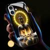 For iPhone 16 Case Call Flash Series Pattern Printing Tempered Glass+TPU Combo Phone Case