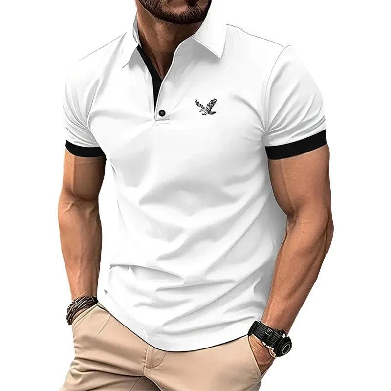 Nové letní polokošile Slim Fit s krátkým rukávem Pure Color Stojánek s límečkem Muži Business Ležérní Polokošile Topy