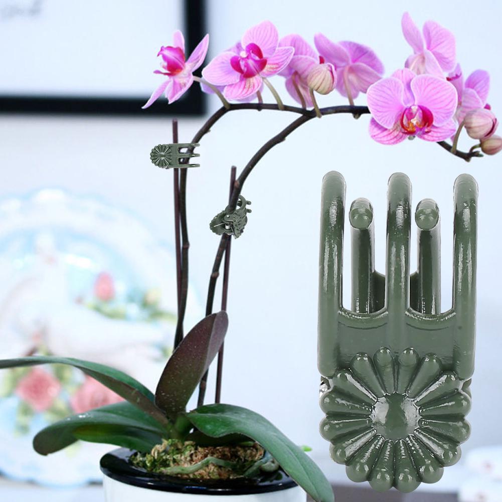 100Pcs Plant Clip Beautiful Chrysanthemum Shape Garden Flower Stems Fixing Support Clips ToolWith