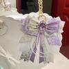 DIY Lolita Double Layer Ribbon Bow Decor Anime Itabag Decoration Pendant Rhinestone Bow K-pop Lightstick Itabag Accessories