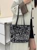 2025 Women's Large Capacity Canvas Graffiti Tote Bag - Casual Shoulder Handbag