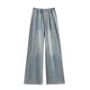 DIMANAF 2026 Autumn New Plus Size Women Casual Loose Denim Jeans Long Pants Blue Lady Bottoms