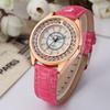 Men Women Couple Diamond-bordered Waterproof Leather Belt Luminous Quartz Watch Wristwatch