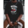 European Size Team Shark New Summer Outdoor Men's Short-sleeved T-shirt Summer Fashion Trend Top Printed Men's Bottoming Shirt