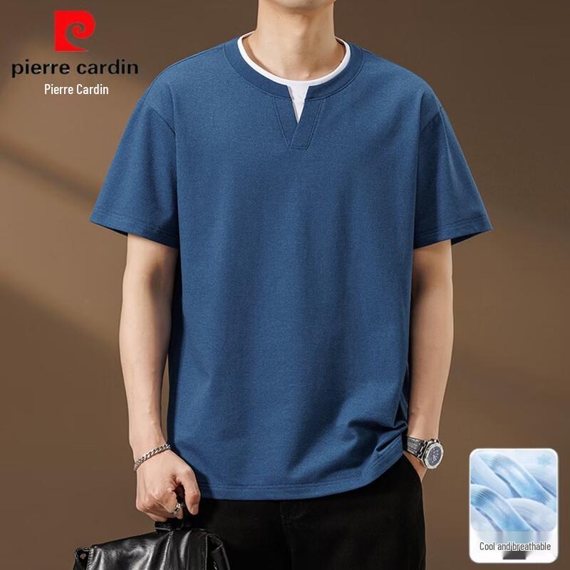Pierre Cardin Men s Summer Faux Two-Piece V-Neck T-Shirt 3XL