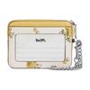Coach Zip 10 Brand Logo Floral Print Leather Card Case Women Accessories CAU44-SVCAH