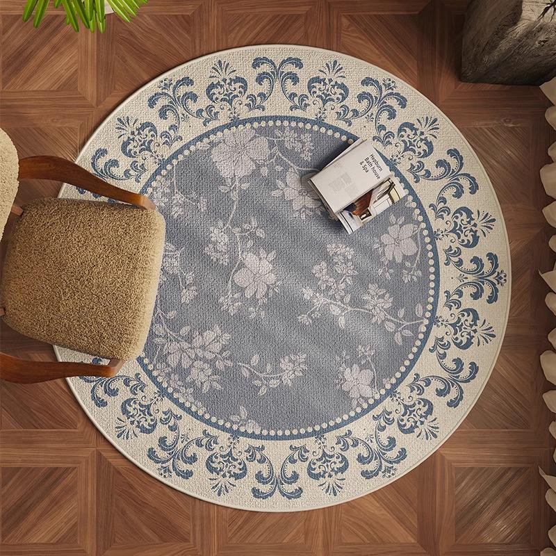 Round Flannel Modern Rug for Living Room, Study, or Bedroom - Perfect for Sofa, Coffee Table, Chair Pad, or Bedside Mat