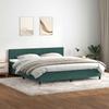 Box Spring Bed with Mattress Dark Green 180x220 Cm Velvet