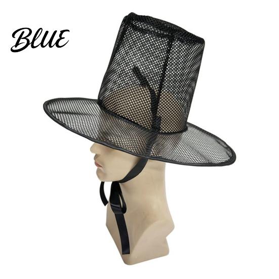 Light Burden-free Hat Vintage Korean Gat Hat Black Mesh Wide Brim Joseon Dynasty High-quality Costume Prop Scholar with Neck Strap Halloween Cosplay