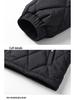 2024 Winter Men's Plus Size Quilted Jacket: Loose Fit, Solid Color, Two-Way Zipper, Warm Cotton