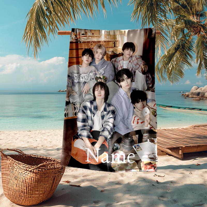 Custom Name Ultra-Soft Beach Towel with BOYNEXTDOOR Theme,Ideal for Pool - Camping, Diving - Perfect Travel Essential, Vibrant Beach Towel.