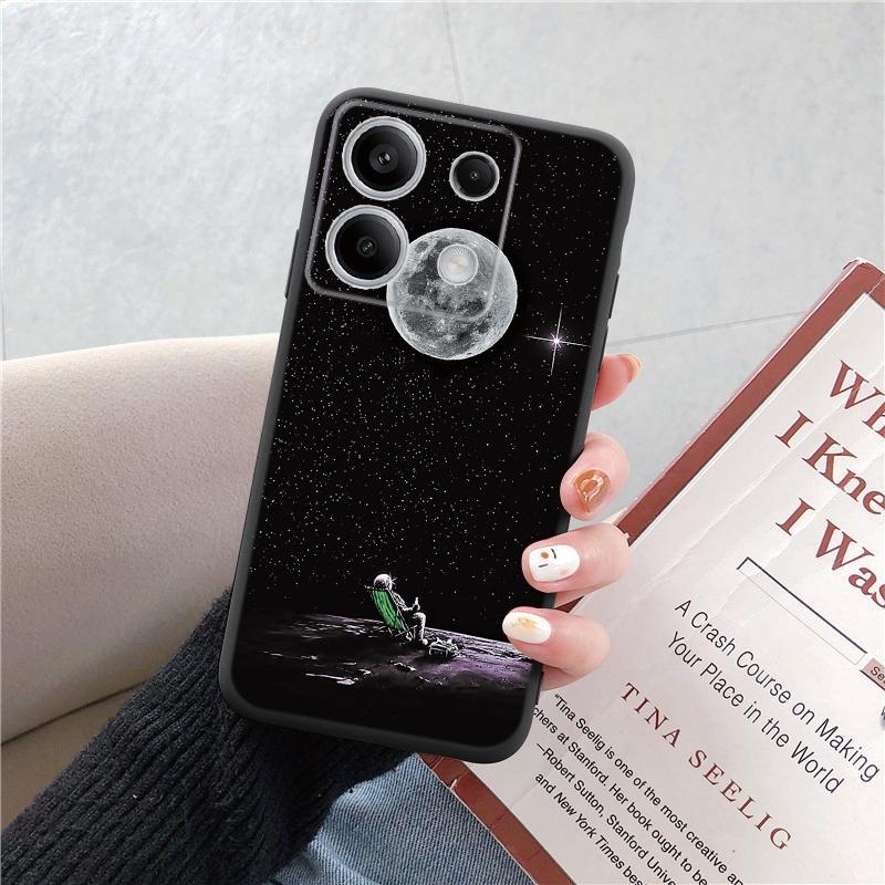 Husă de telefon din silicon moale, neagră, cu model de pisică, pentru aparatul foto Xiaomi Redmi, husă de protecție din cauciuc antișoc pentru huse Redmi Note 13 Pro 13C