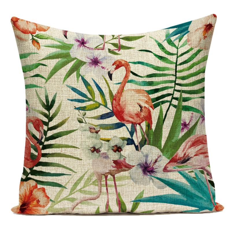 Polyester Decorative Pillows Tropical Cactus Palm Leaf Sofa Home Decor Cushion Cover Pillowcase for Living Room