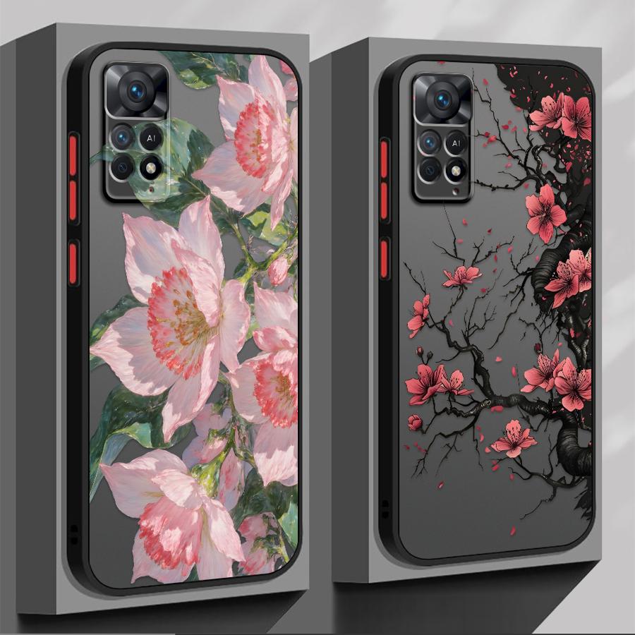Case for Xiaomi Redmi Note 14 A4 13C 9S 14C 11 12 13 Pro Plus 10 Funda Back Phone Cover Creative Flower Art
