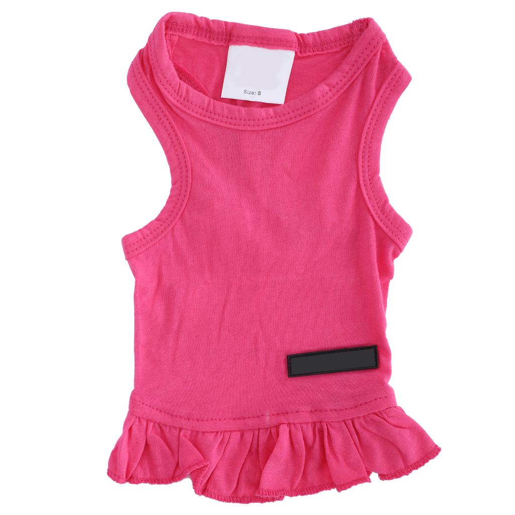 Haustier Sommerkleidung Hund Niedliches Baumwoll Ärmelloses T-Shirt Haustier Rock Hemd Kleider Rosa S