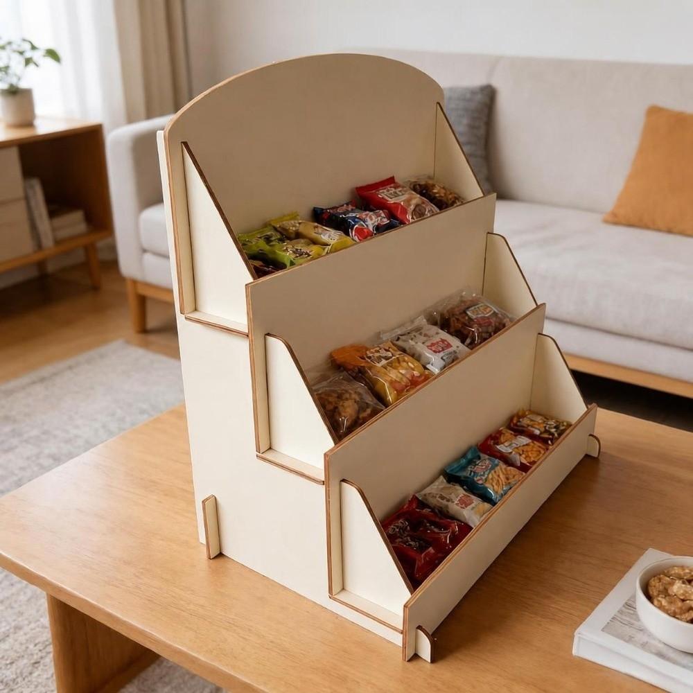Wood Candy Storage Shelf Multi-Purpose Cookies Storage Rack Book Display Shelf Trade Shows
