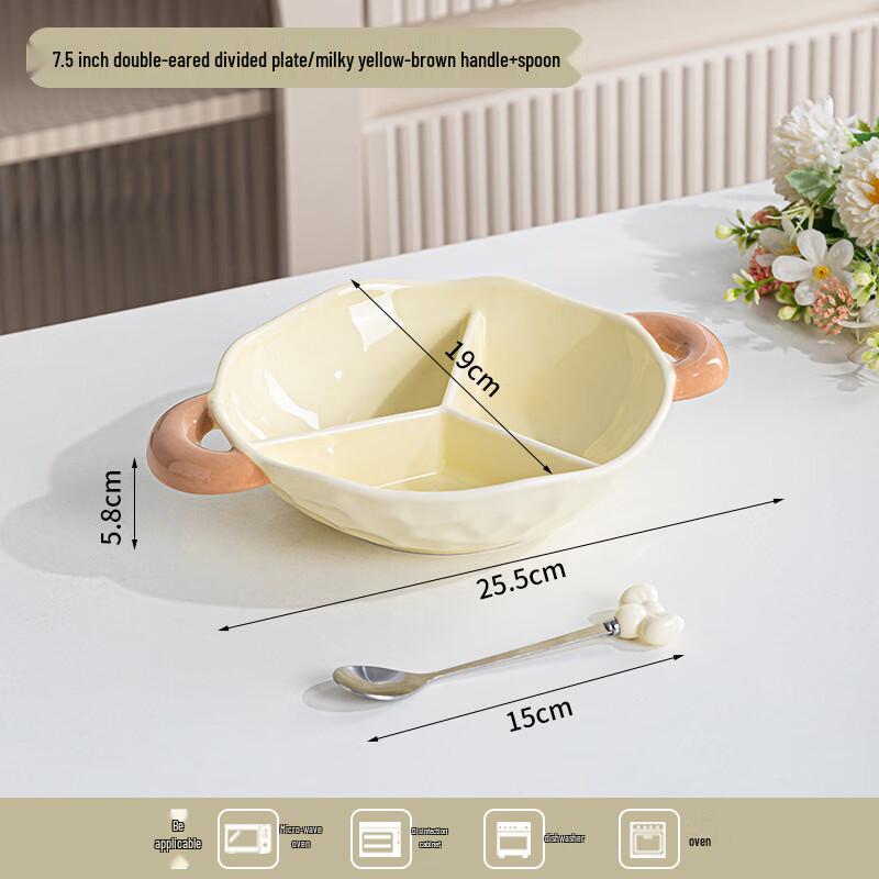 Zhinianhua Keramik Creme Bicolor Servierplatte