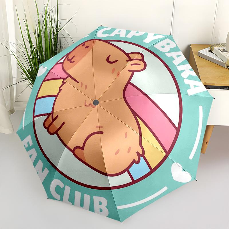 

Capybara Themed Travel Umbrella-8 Ribs Automatic Opening and Closing, Portable Folding Design, Compact and Stylish Umbrella Suitable for Out
