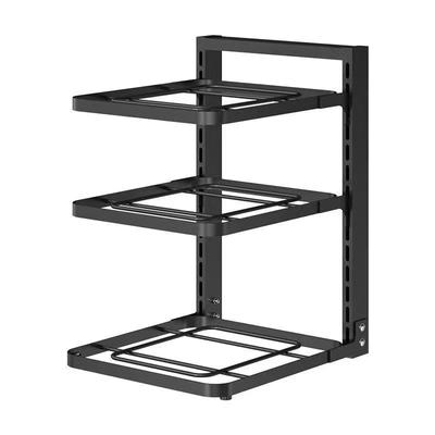 Pot Storage Rack Multilayer Thicken Strong Bearing Round Corner Pot Organizer for Kitchen Three