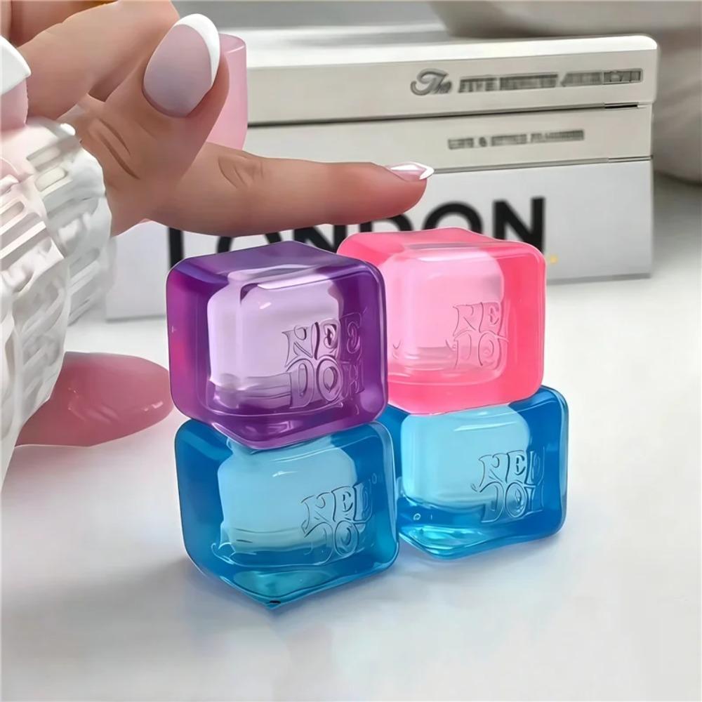 Nieuwe Needoh Nice Ice Baby Fidget Cube Set 4 Stuks Super Stevig Knijp Sensorisch Speelgoed Niet-Giftig Knijpspeelgoed Voor ADHD En Autisme Cadeau