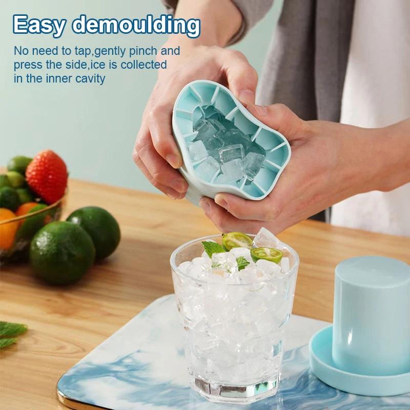 Silicone Ice Cube Maker Mold Cylinder Trays Lattice Ice Bucket Cup Food Grade Quickly Freeze Frozen Drink Maker for Whiskey Beer