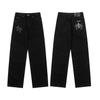 9930 Herren- und Damenjeans im trendigen amerikanischen Stil mit Stoffaufnähern, lässige und modische High Street Hose