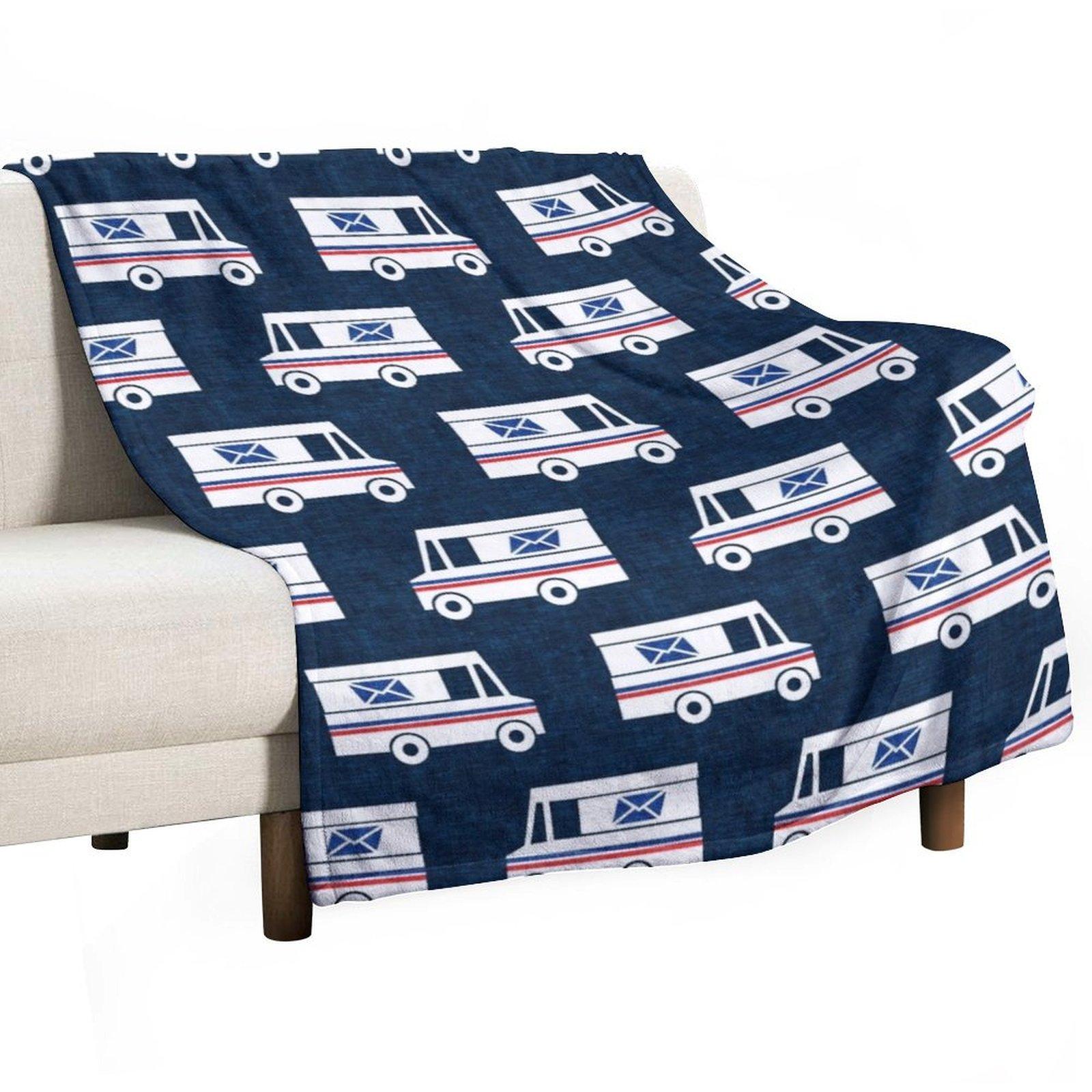 Mail Trucks - blue Throw Blanket Decorative Throw Quilt Soft Big Giant Sofa Blankets 30x40in