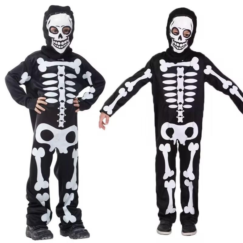 Halloween clothes spoof skeleton onesie skeleton horror toy game parent-child party costume
