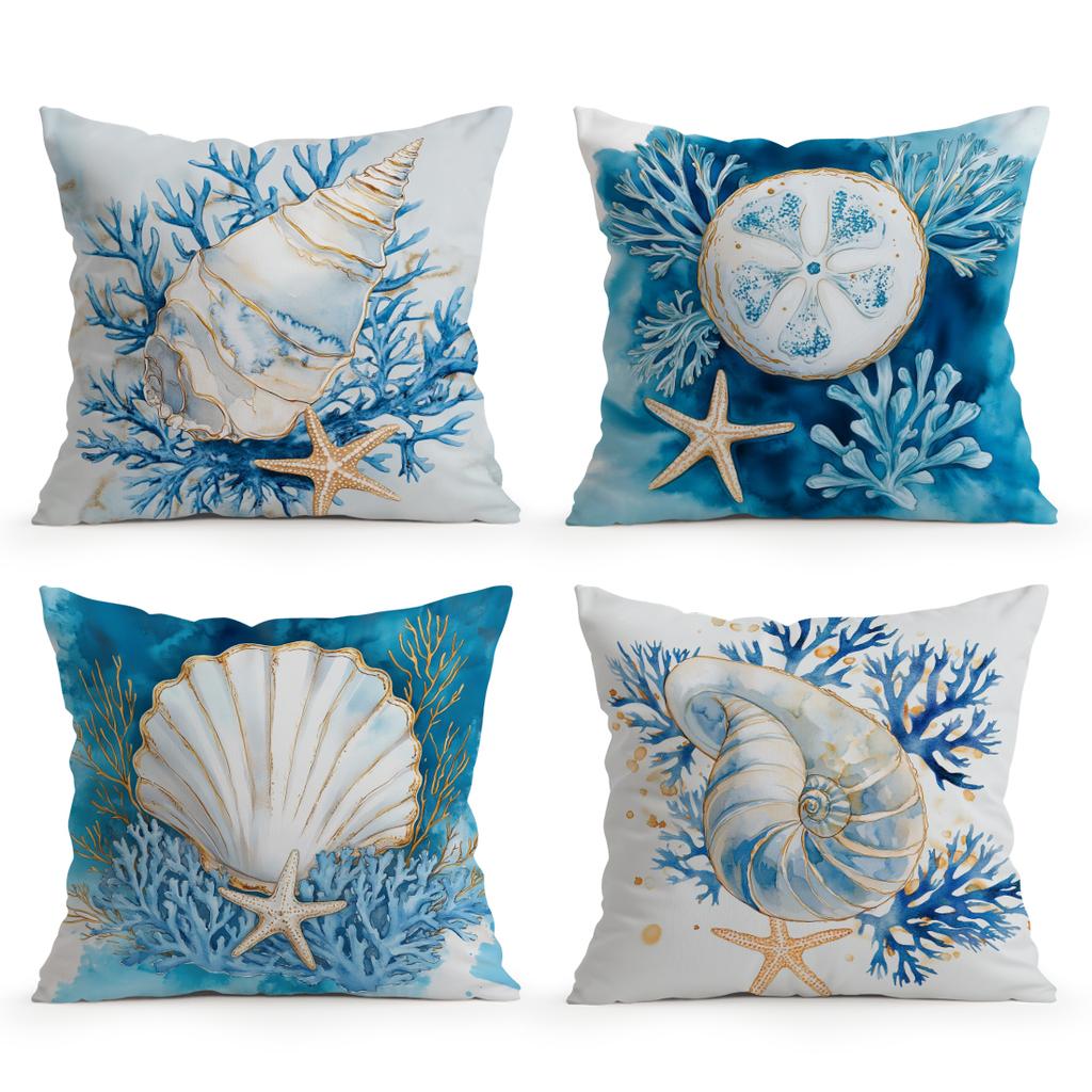 Shell Like Organisms Pillowcase Printed Polyester 40/45/50cm Throw Pillowcover Decorative Sofa Cushion Pillowslip Home Decor