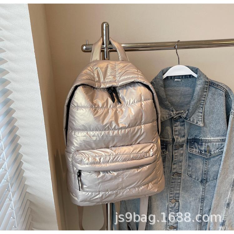 Schoolbag new popular cotton clothes backpack women's casual versatile space cotton backpack wholesale large capacity lightweight bag