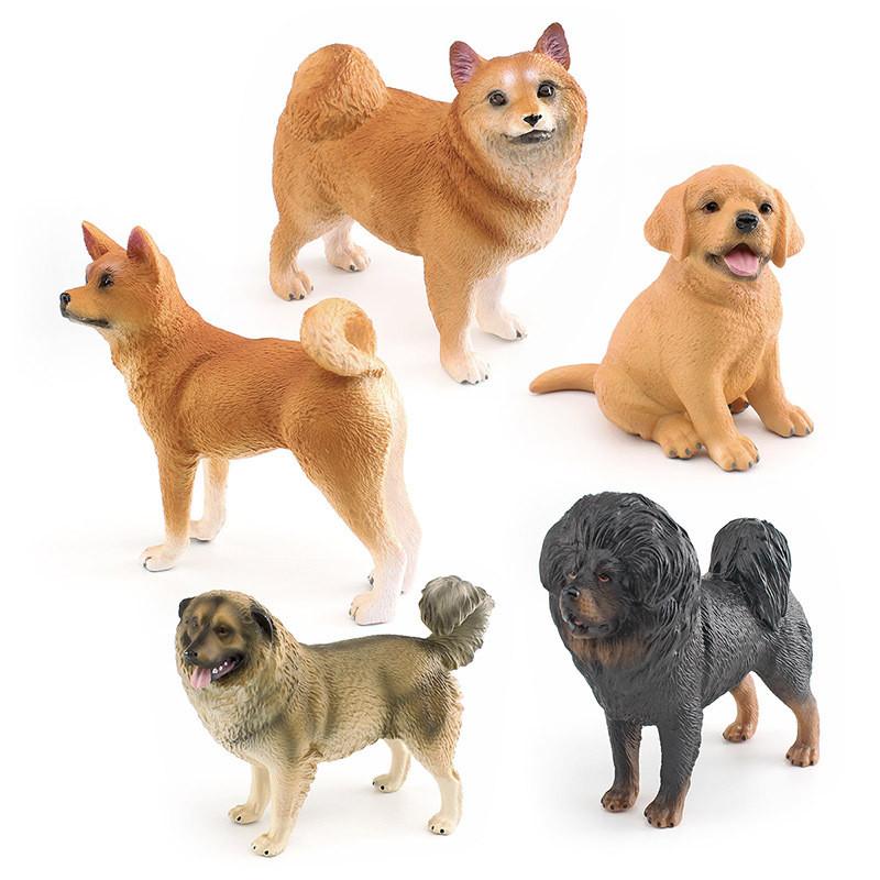Lifelike Plastic Dog Models Featuring Shiba Inu Labrador Retriever And Tibetan Mastiff Great For Home Decor And Children's Learning Activities