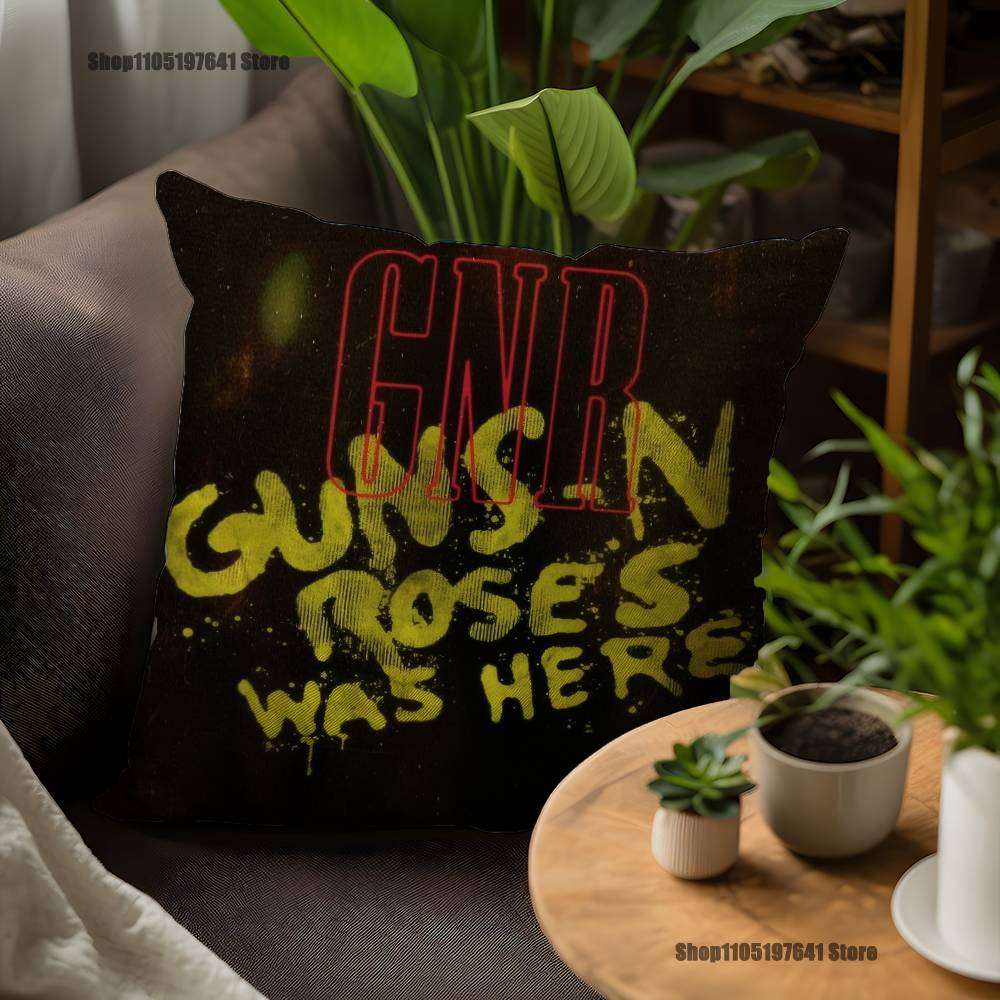 Band G-Guns N Roses Pillow Case For Sofa Decor Car Office Room Printing Cushion Cover Decorations and Protector