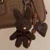 Kawaii Plush Rabbit Keychain Y2K Cute Bunny Stuffed Keyring Backpack Pendant