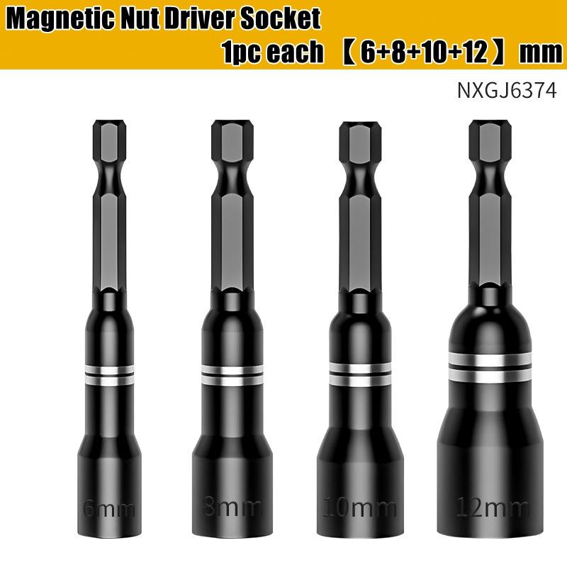 CR-V Steel Magnetic Nut Screwdriver Socket Bits For Power Drills Hex Shank Driver/Adapter Socket Wrench Tool Parts Accessories