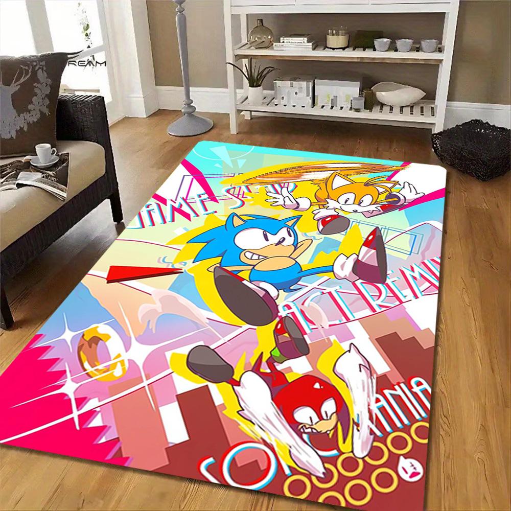 Sonic The Hedgehog Heroes Decoration,Carpet,Living Room,Bedroom, Non-slip,Square rug
