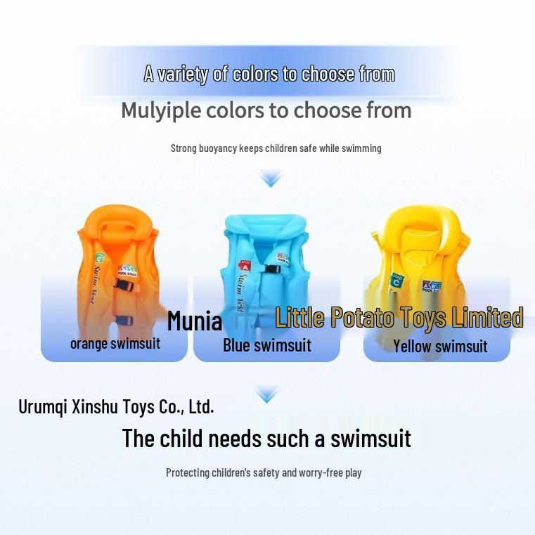 Children's Inflatable Life Jacket with Enhanced Buoyancy for Swimming and Learning to Swim.